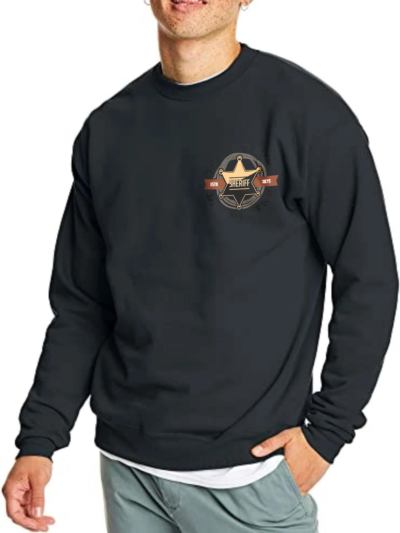 

Men's t-shirts High Street Sports Autumn Long sleeves Star Logo Design Printed Graphic t-shirt Breathable Bsketball essentials