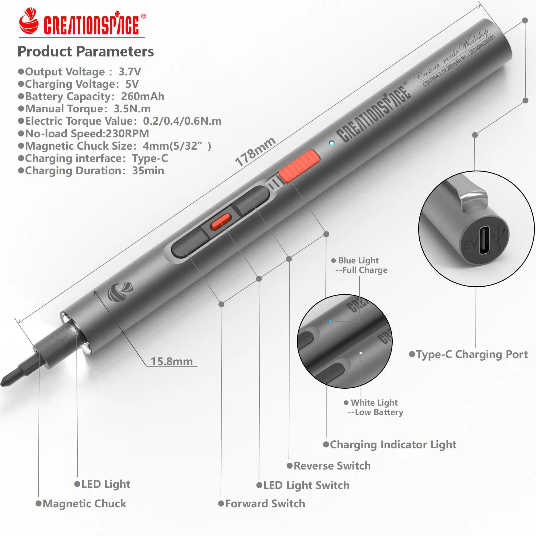 Creationspace Procesion Electric Screwdriver Set Electric Screwdriver Kit Iphone Screwdriver Repair Tools for Phone Set