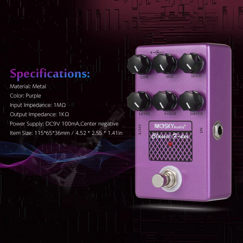 MOSKYaudio CLASSIC F-DER Speaker Simulator Cabinet Simulator Guitar Effect Pedal Speakers Simulation for Bass Guitar Accessories