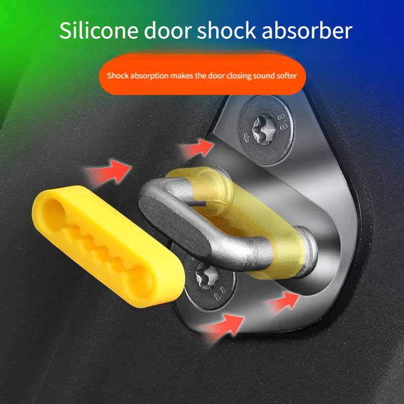 Universal Car Door Lock Damper Buffer for Toyota Nissan VW Hyundai KIA Peugeot Tesla Deadener Seal Shock-Absorbing Noise Reducer