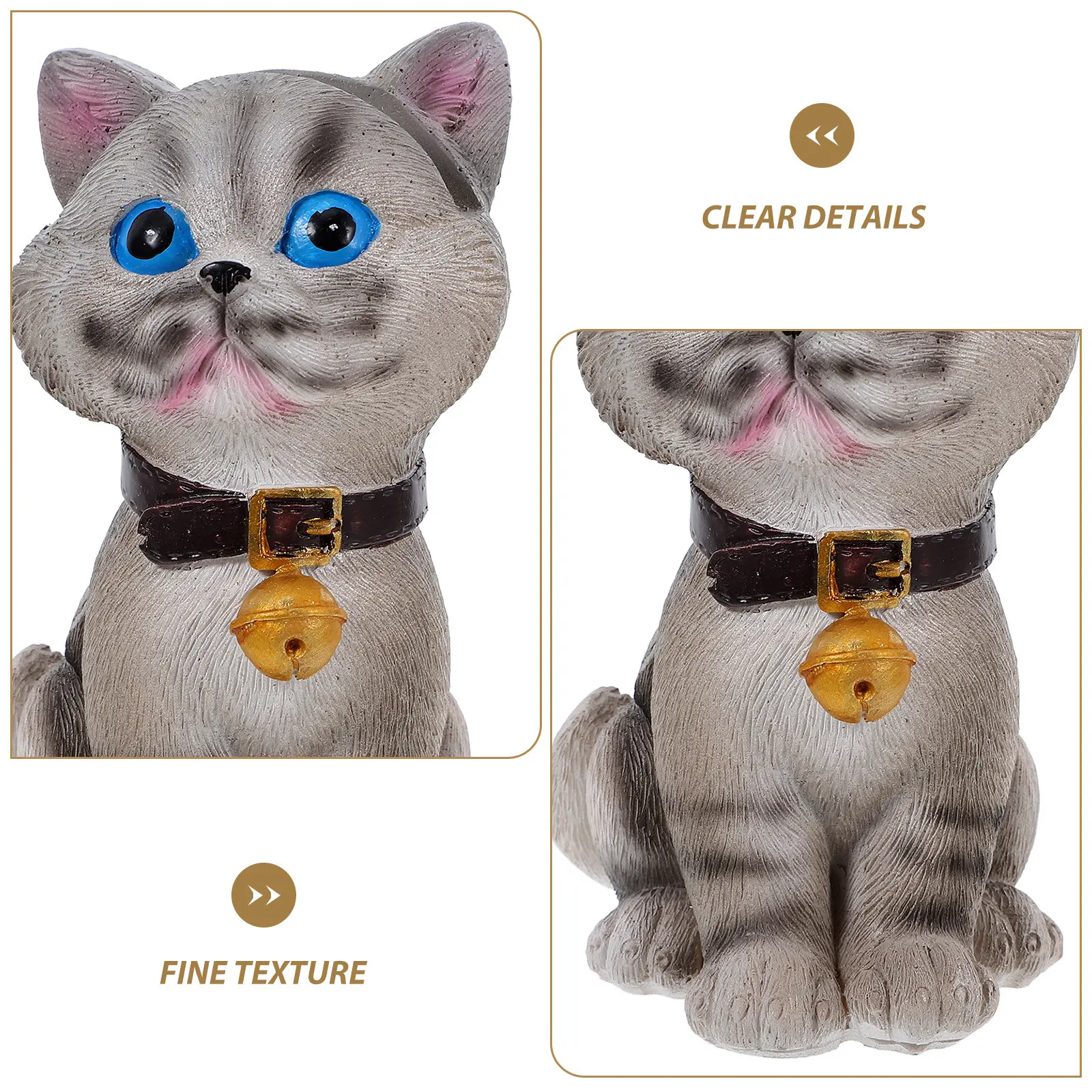 Gray Cat Eyeglass Holder Resin Animal Sculpture Eyewear Stand Nightstand Desktop Organizer Spectacle Display Stand