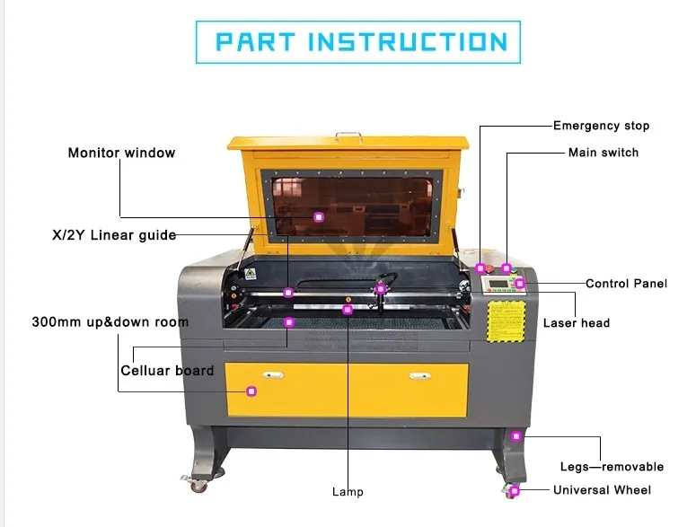 Hot 9060 laser engraving machine carving bamboo, crafts and other non-metallic materials