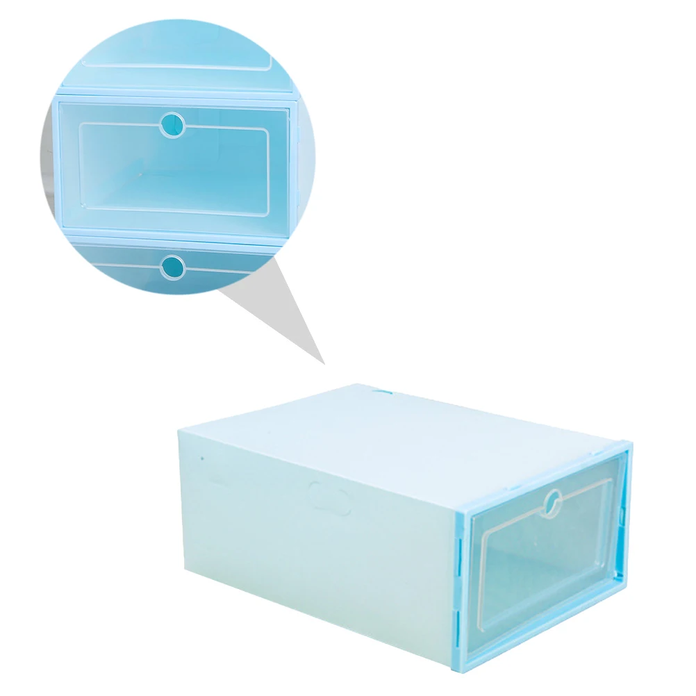 

6 Pcs Shoes Box Transparent Stackable ganizer Container Plastic Storage Reinforced Thick Strong Capacity Save Space Home Drawer