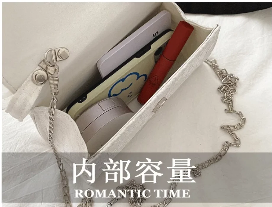 Original Lolita Handmade French White Lace Oil Painting Handle Light Lo Bag Girl Daily Elegance Portable Messenger Bag for Woman