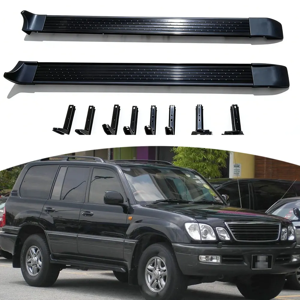 

2PCS Aluminum Fixed Side Steps Fit for Land Cruiser J100 LC100 1998-2007 Running Boards Nerf Bars Rails Stepping Plates Pedals