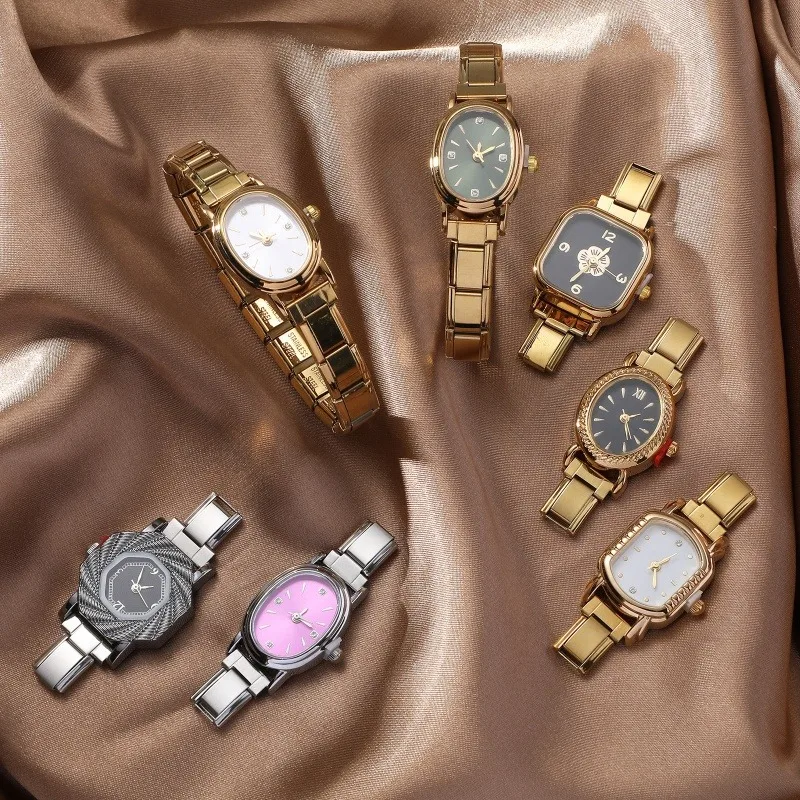 Wholesale Bracelet Watch Stainless Steel Strap Golden Round Square Oval Watch Fashion Dial Ladies Girl Gift Wristwatches Relojes view 5