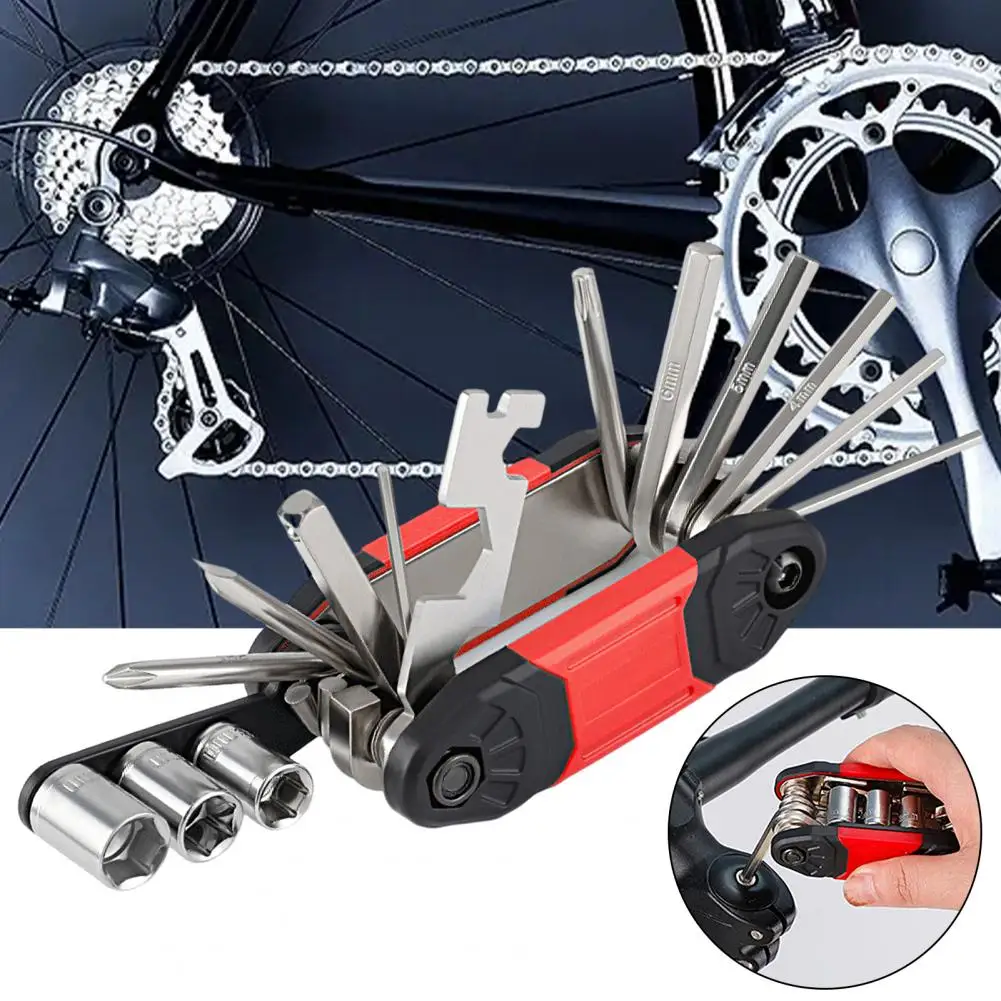 

16-In-1 Bike Wrench MTB Mountain Cycle Socket Wrench Bicycle Multi Tool Screwdriver Carbon Steel Bike Repair Tools Spanner