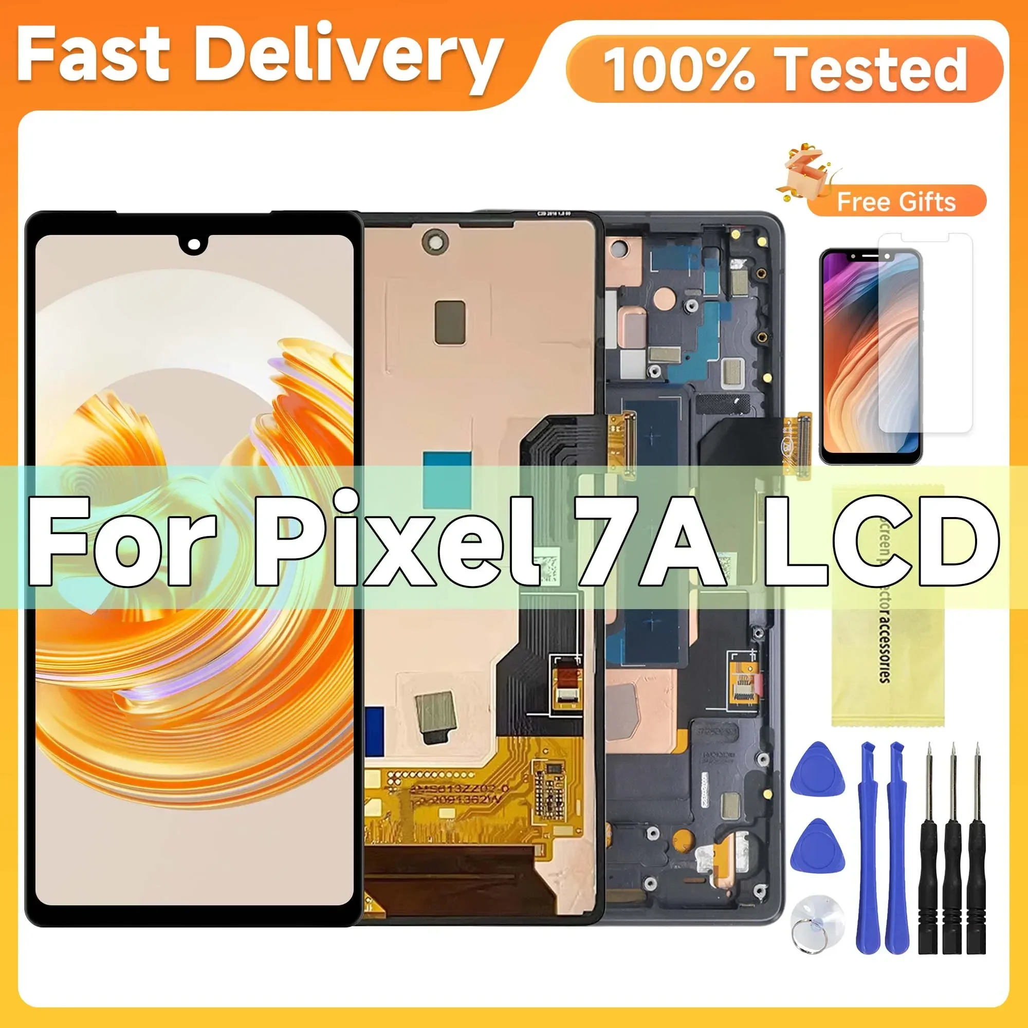 Pixel 7A OLED Display Screen Assembly for Google Pixel 7a GWKK3 GHL1X G0DZQ G82U8 Lcd Display Digital Touch Screen Replacement