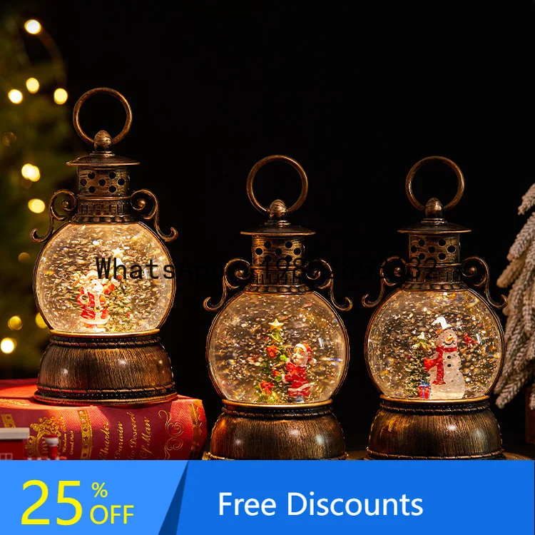 

XL Рождественский светящийся музыкальный снег старик большой масляный светильник атмосфера украшение настольный орнамент