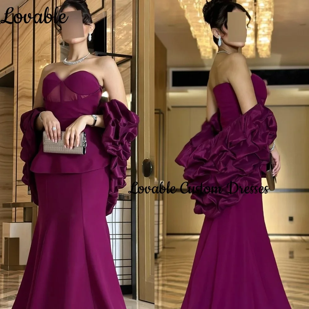 

Dubai Dresses For Prom Customized A-Line Sweetheart Ruffle Formal Occasion Dresses Floor-Length Zipper Up Cap Straps Party Dress