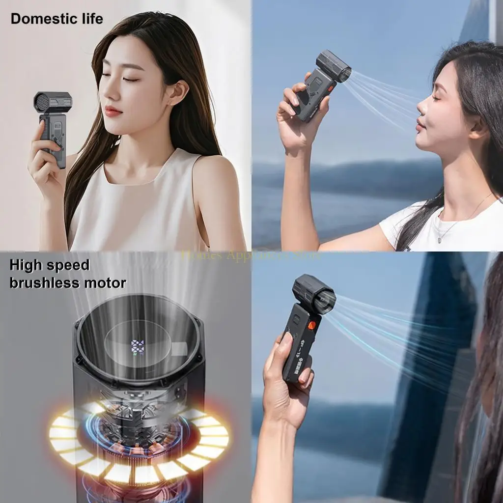 D0AB Multifuntional Handheld Fan Electric Air Duster 4000mAh Powerful Fan ABS Texture Perfect for Office Outdoor Travel Use