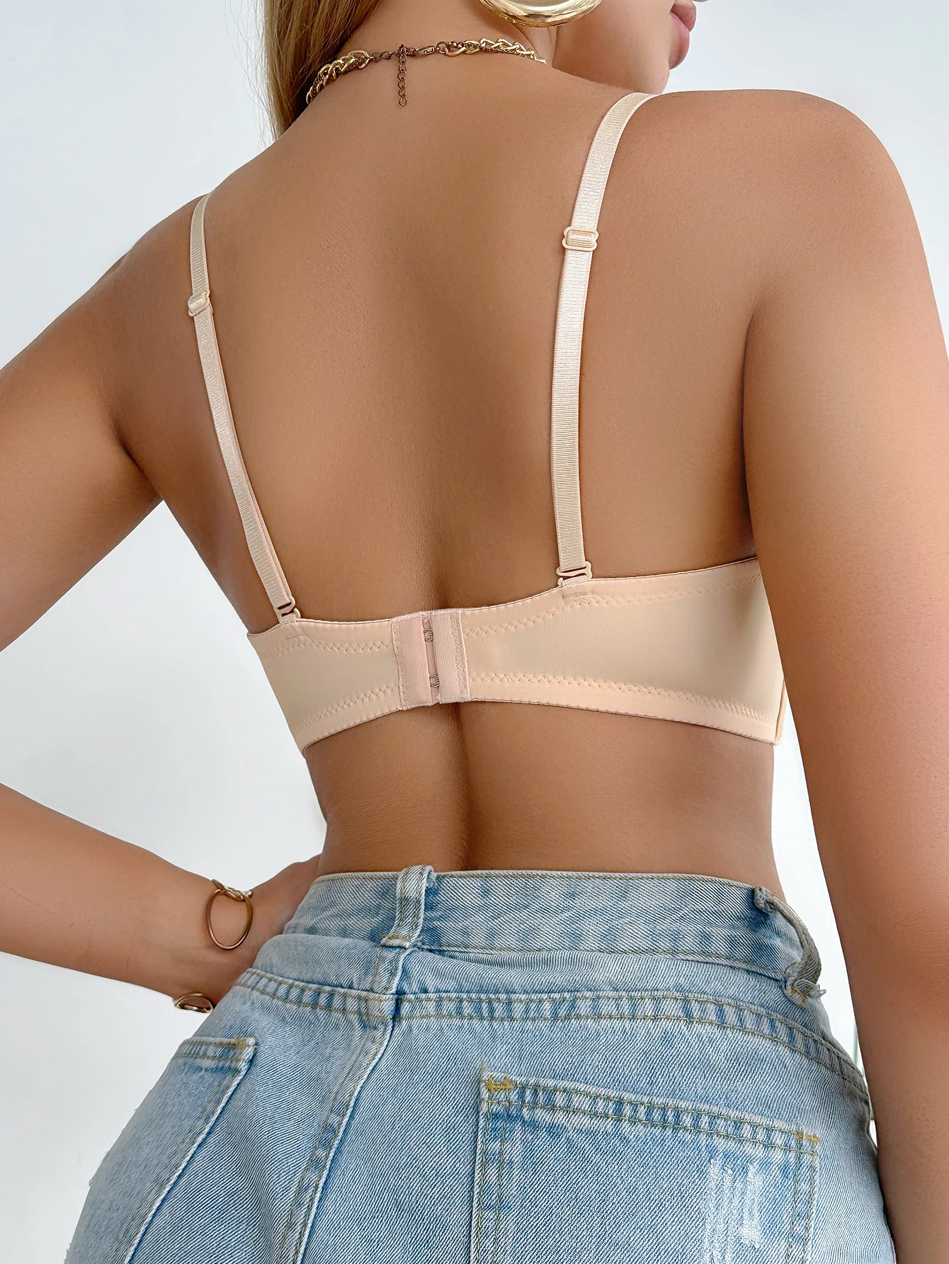 Damen-BH mit Blumenmuster und Spitze, Vorderverschluss, Push-up-Effekt, Verstellbare Träger, Bügel-Unterstützung, Damen-Unterwäsche-Oberteil – Detail 8
