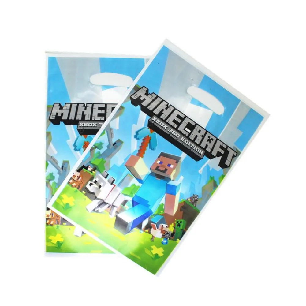 Minecraft PE Gift Bags 10Pcs Pixel Game Theme Birthday Party Favor Bags  Candy Treat Loot Bags Anime Decor Supplies Gift
