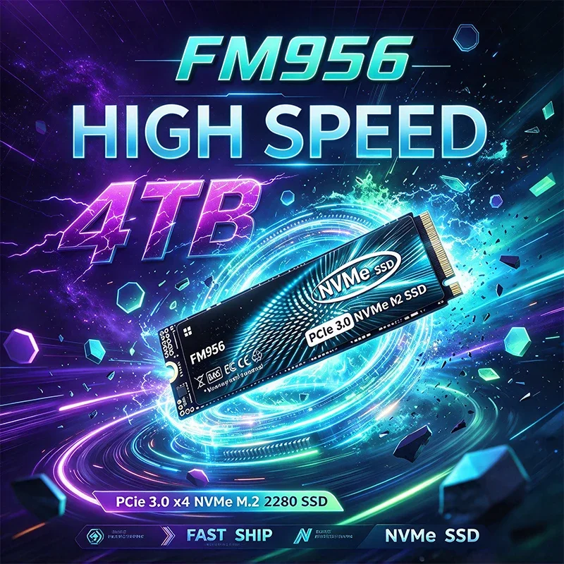 2026 FM956 SDD High Speed M2 NVMe PCIe 3 500GB 1TB 2TB 4TB Solid State Drive Internal Storage Upgrade For Mac Desktop Laptop