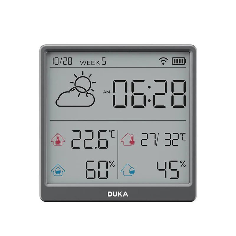 Youpin DUKA Digital Home Indoor Temperature Humidity Meter LCD Digital Thermometer Hygrometer Sensor Gauge Weather Station Tools