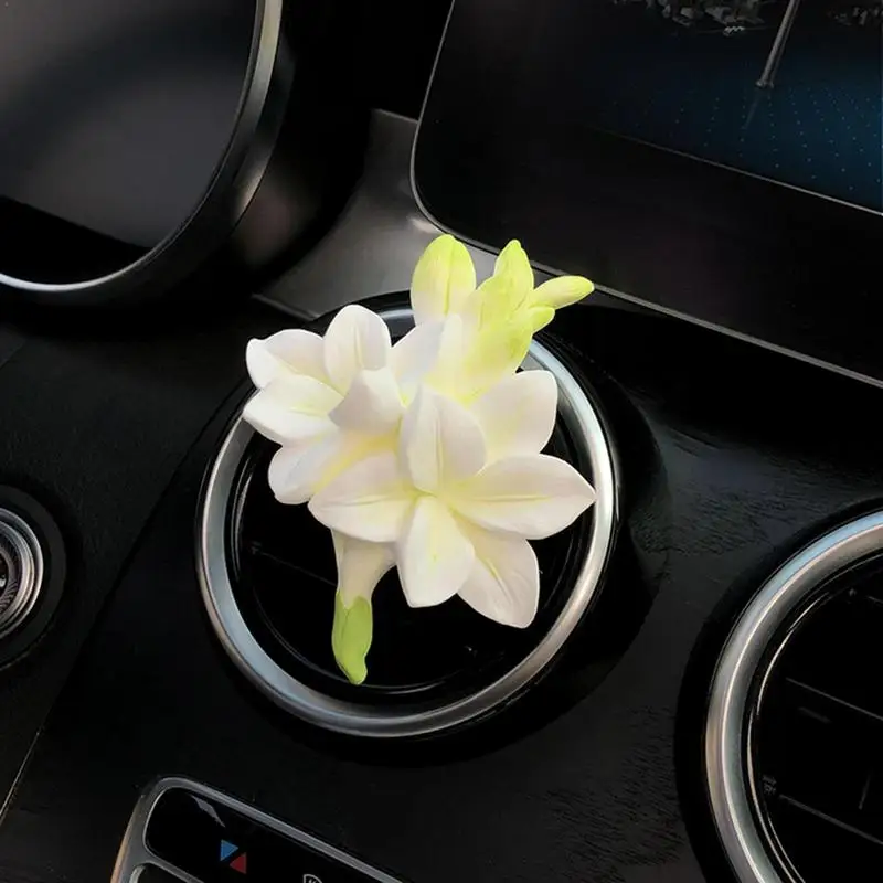 Flower Air Vent Clips Freesia Car Air Fresheners Vent Diffuser Vehicle Scent Decorations Auto Interior Accessories