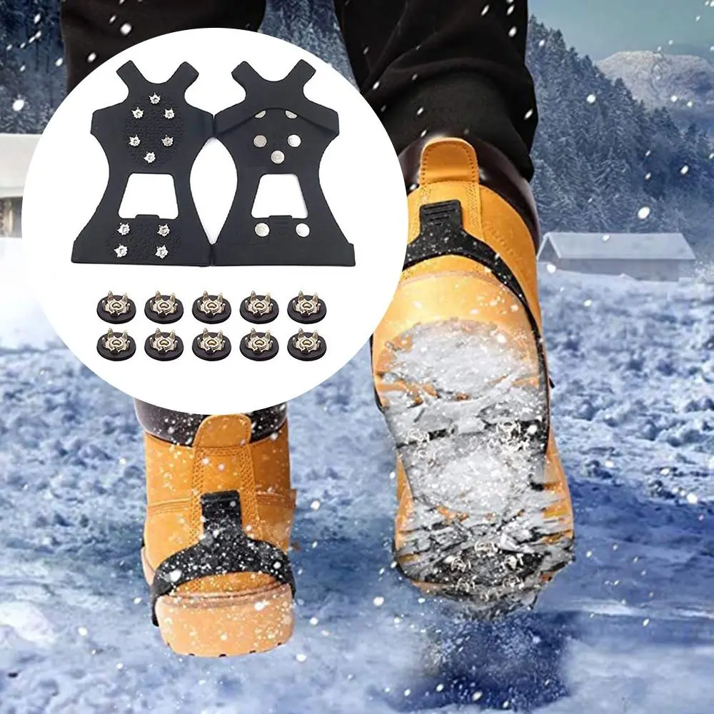 1 Pair Winter Boots Durable Anti Slip Crampons Cleats Overshoe Ice Snow Shoes Spikes Ice Grippers