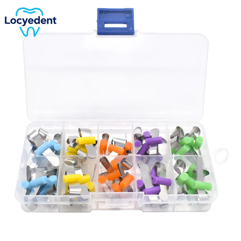 

50Pcs/Box Dental Forming Sheet Orthodontic Sectional Contoured Metal Matrices Dentist Auto-matrix Bands Material Odontologia