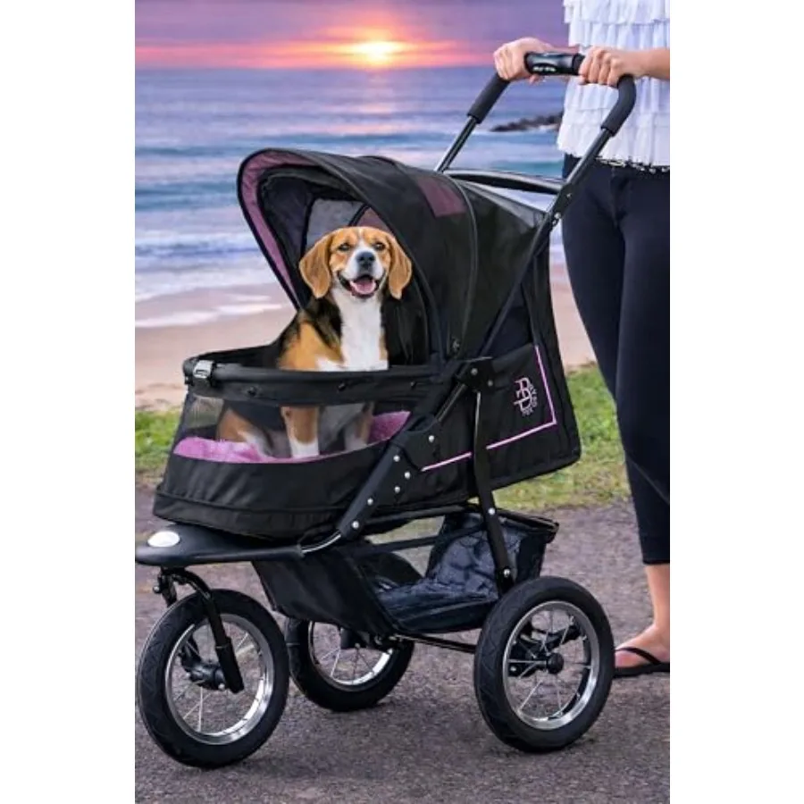 

Коляска для животных Pet Gear No-Zip NV для кошек/собак: безмолочный замок, легкое складывание одной рукой, шины с гелевым наполнителем, плюшевая подкладка + защита от непогоды в комплекте