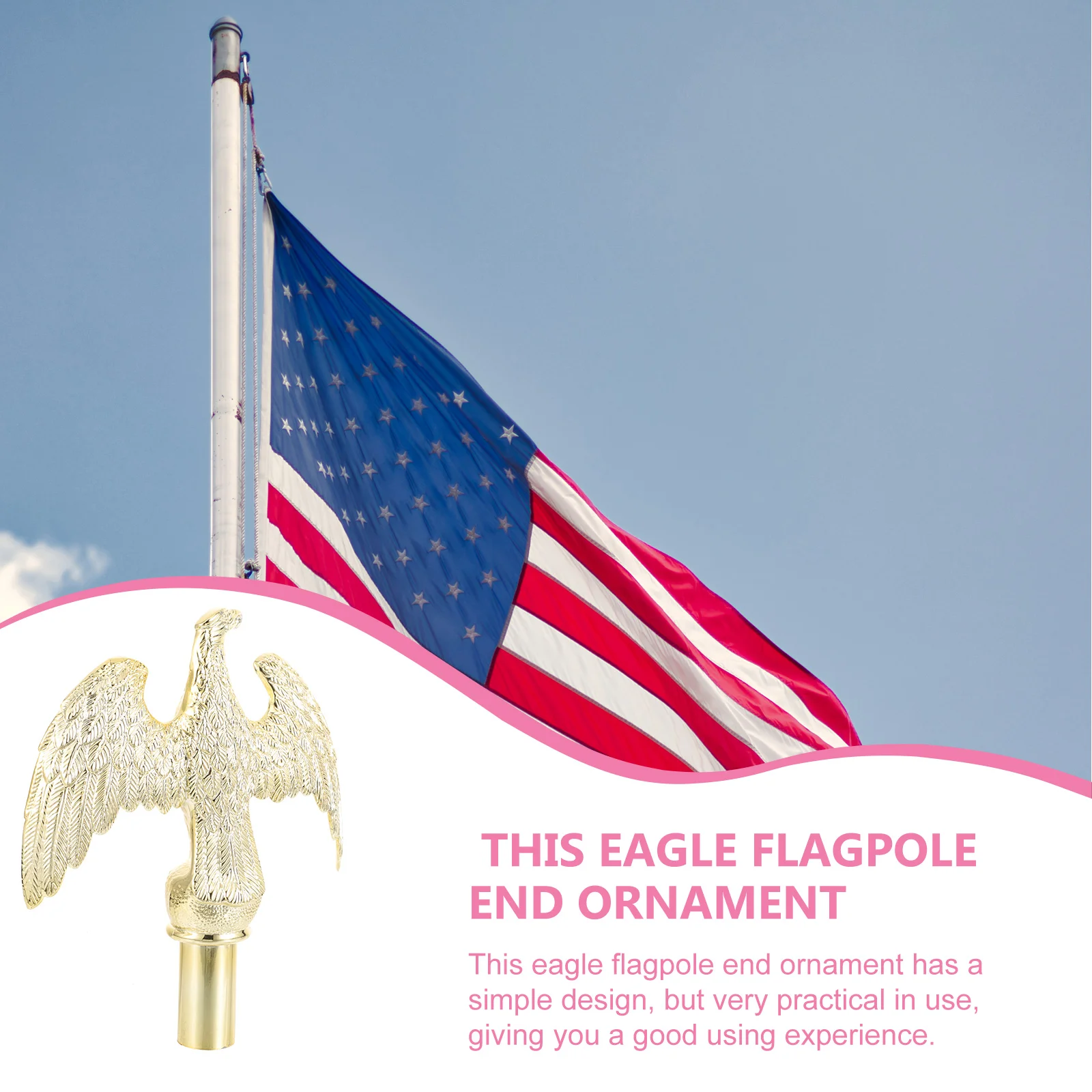 Outdoor Flagpole Head Eagle Clip Topper Crafts Accessories Plastic for Decorated