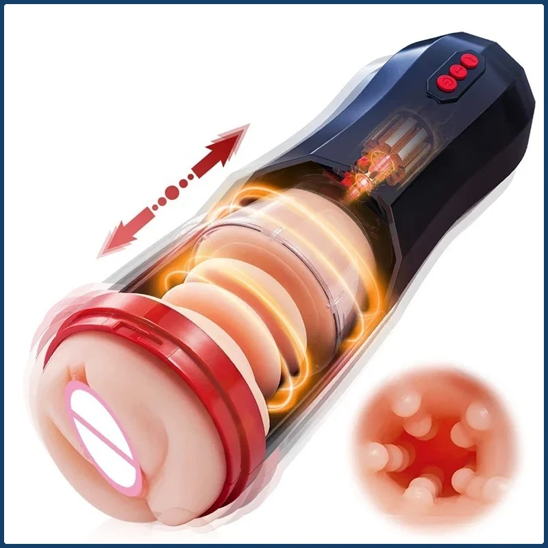 جهاز استمناء ذكر آلي بالكامل قابل للسحب مهبل جيب هزاز شرجي مهبلي كوب للطائرات ألعاب جنسية للبالغين للرجال #1