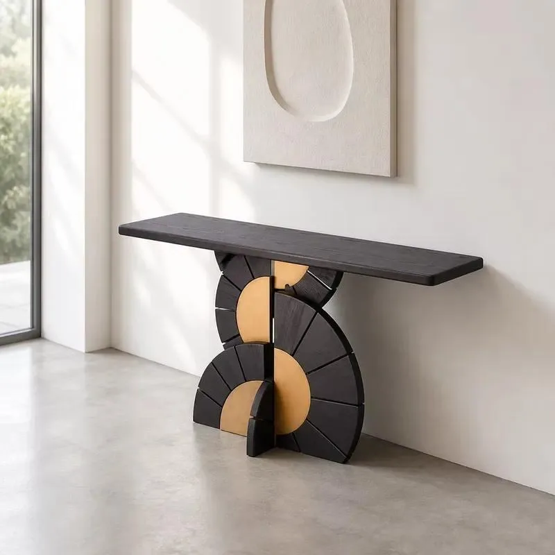 Savannah Series 1.5m Natural Ash Wood Porch Table Modern Retro Sculpture Style Corridor Furniture Art Style Entryway Console