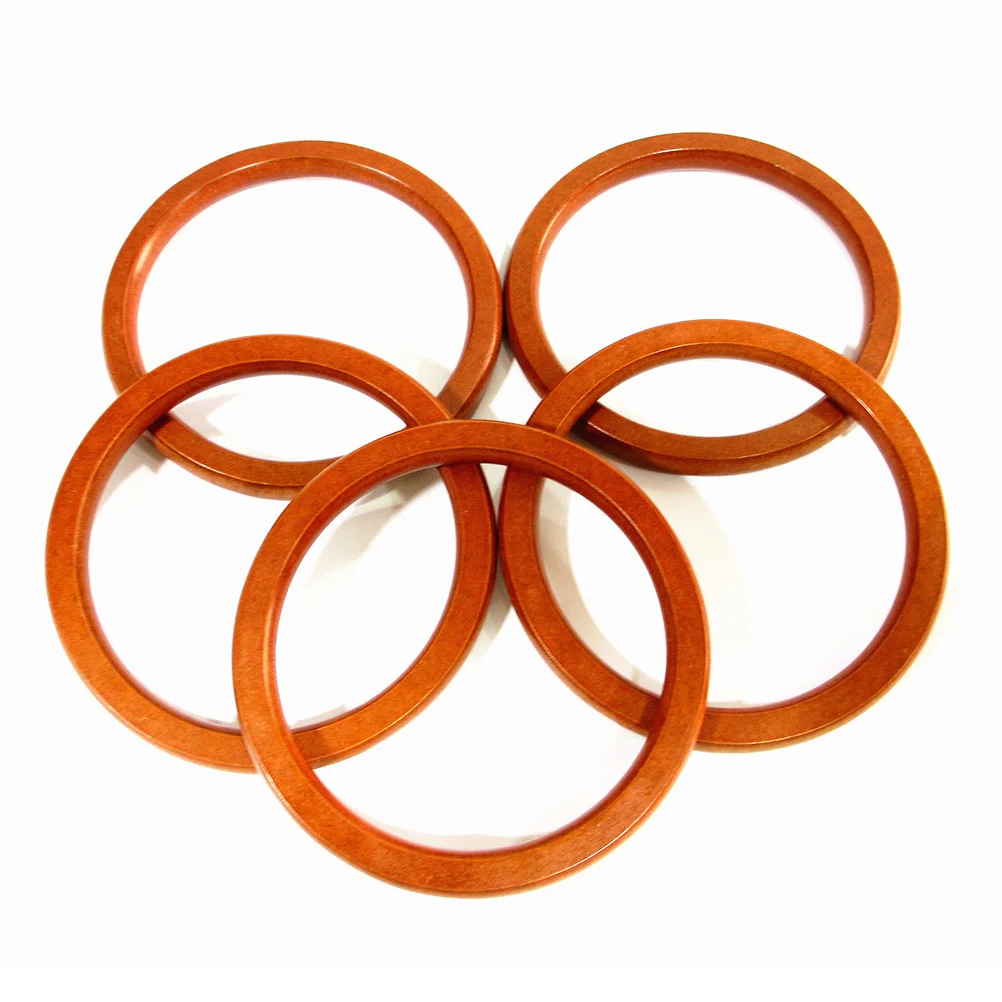 

4Pcs Wood Circles Unfinished Solid Handle for Bag Making Polished Tote Accessories 11cm DIY Jewelry Connectors