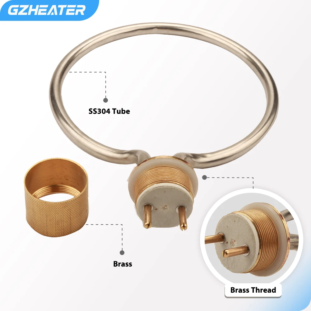 2000W 220V Flange Heater Element 42mm 1-1/4" Ring Shape Electric heating tube for High pressure disinfection pot accessories