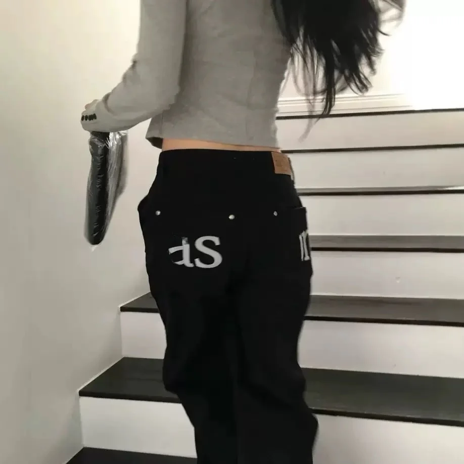 High Waist Loose Straight Leg Jeans Women's plus Size Casual Cotton Trousers Ason Slimming Long Pants for Short People