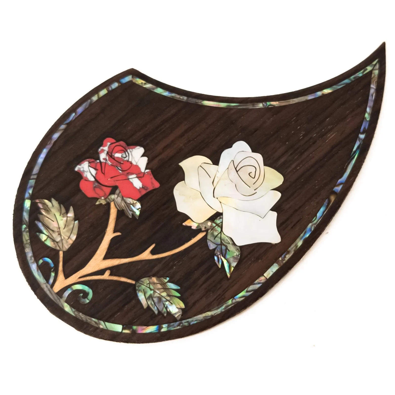 واقي جيتار صوتي من خشب الورد مع ترصيع أذن البحر لمعظم القيثارات مقاس 36-40 بوصة، واقي اختيار لوحة الخدش ذاتي اللصق #5