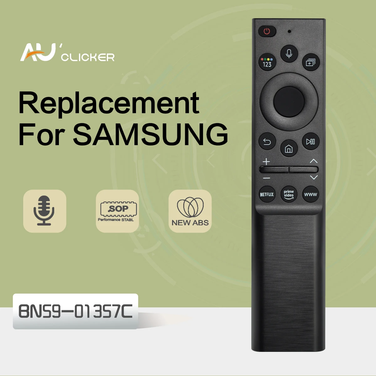 BN59-01357C Solar Voice Remote Control Replacement for Samsung Smart Frame QLED 4K 8K Smart TV Compatible with QN55Q70AAFXZA