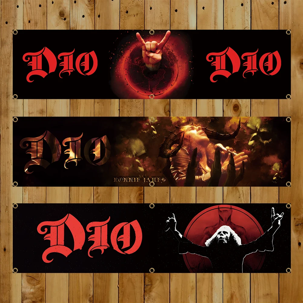 

60x240cm D-dios Heavy Metal Band Banner Flag Poster Tapestry Polyester Printing Banner For Garage Indoor Outdoor Decoration