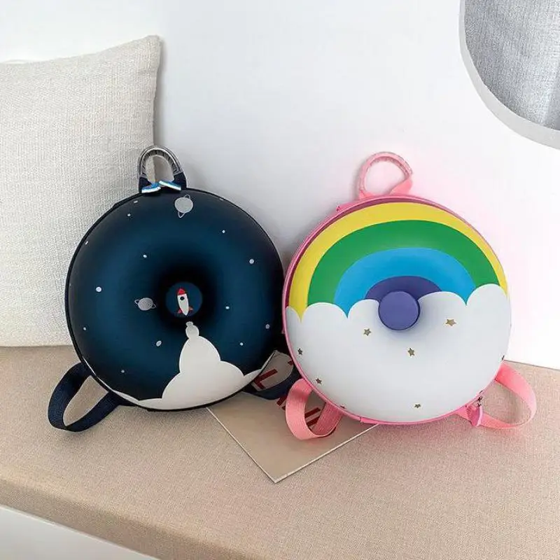 Donut School Bags Kindergarten Schoolbag Girls 3-5 Years Old Children Male Rocket Cartoon Rainbow Baby Toddler Backpack Mochila