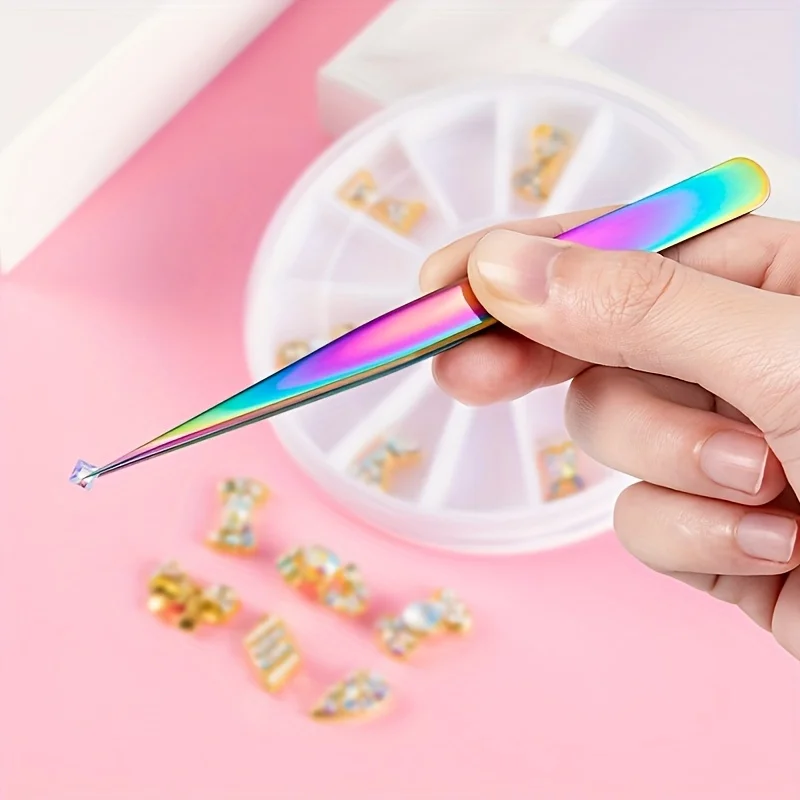 Set de 3 pinzas de acero inoxidable para pestañas, herramienta de maquillaje multifuncional, pinzas para pestañas, pinzas para depilar, pinzas puntiagudas 6