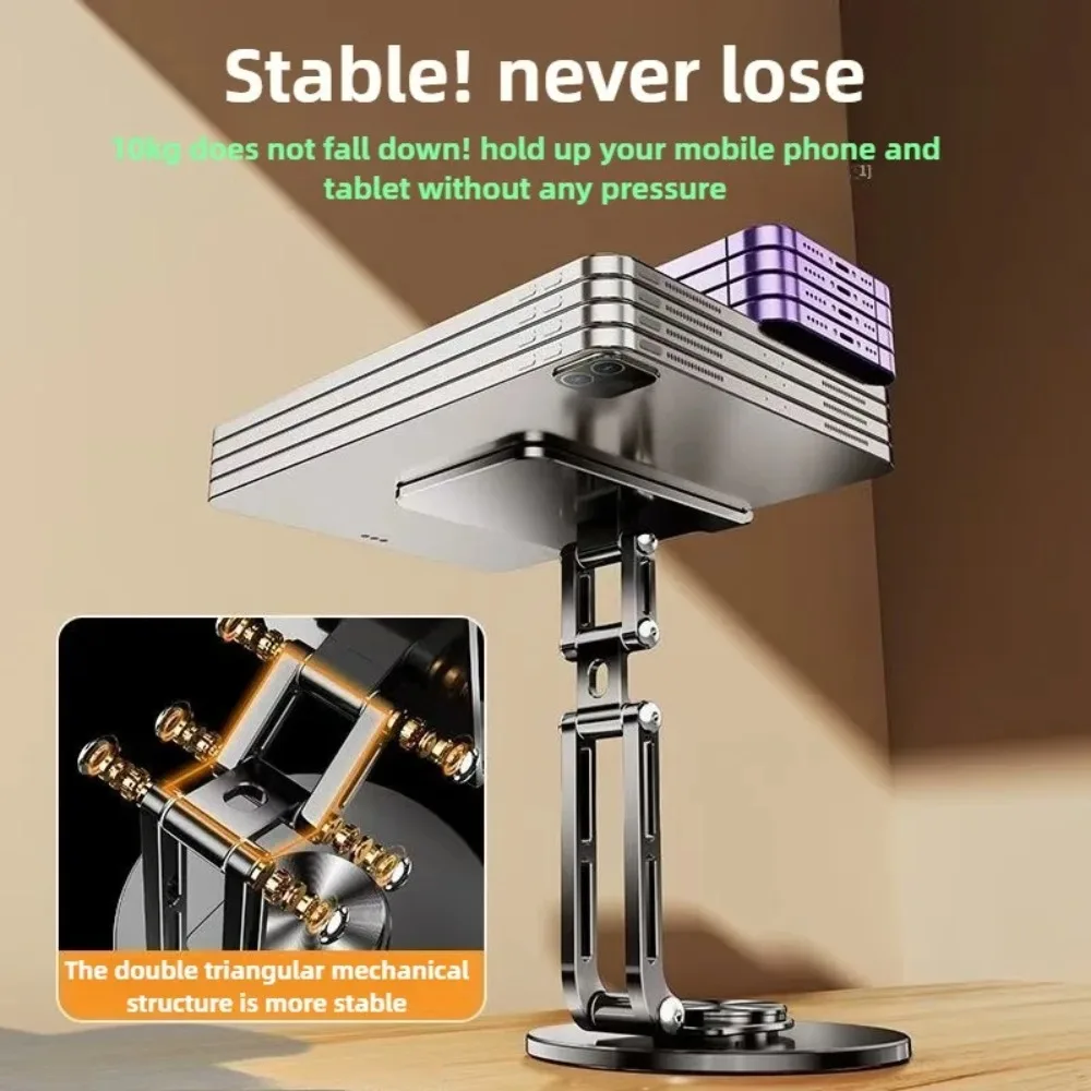 360 °   Soporte giratorio para teléfono: soporte de escritorio ajustable para todos los tamaños de teléfono: seguro, estable y ahorra espacio