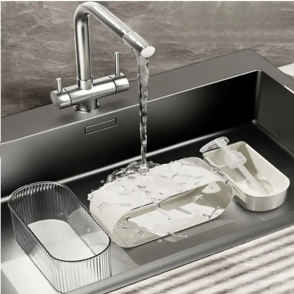 

Пластиковый дозатор кухонного мыла с держателем губки, насос для мыла для рук, дозатор моющего средства, инструмент для чистки, герметичный