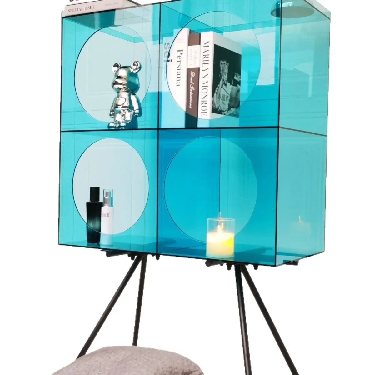 

Acrylic tea cabinet Modern simple living room storage cabinet Light luxury wine cabinet
