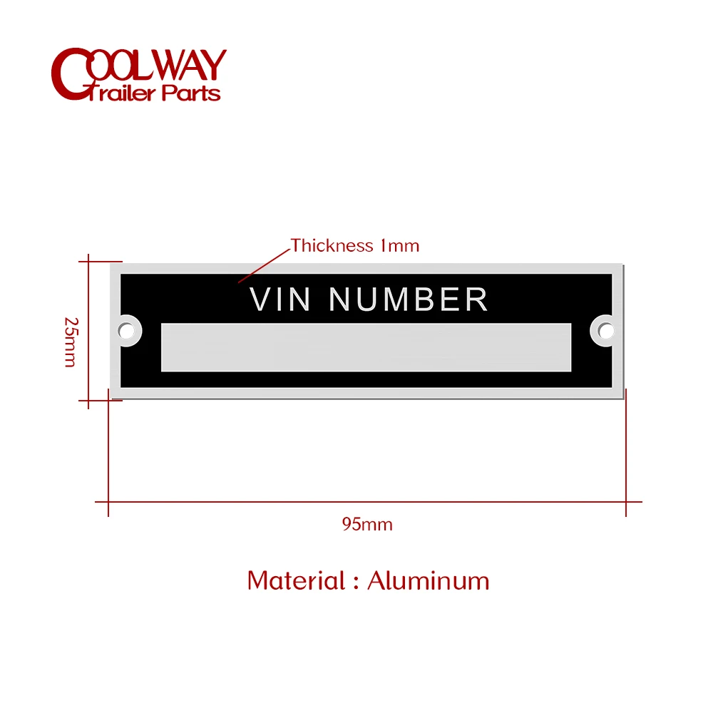 Blank or Engraved Aluminum ID Tag Serial Plate Vehicle Identification Number 95 X 25mm Motorbike Caravan RV Camper Parts