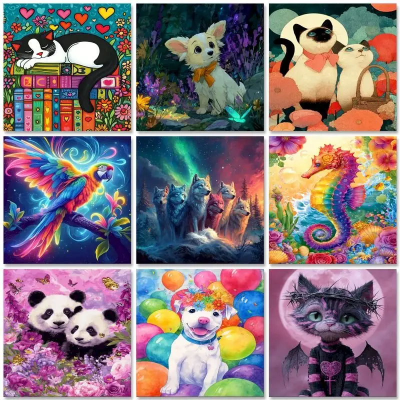 

GATYZTORY Pictures By Number Cat Animal Kits Home Decor Painting By Numbers On Canvas HandPainted Art Drawing DIY Gift