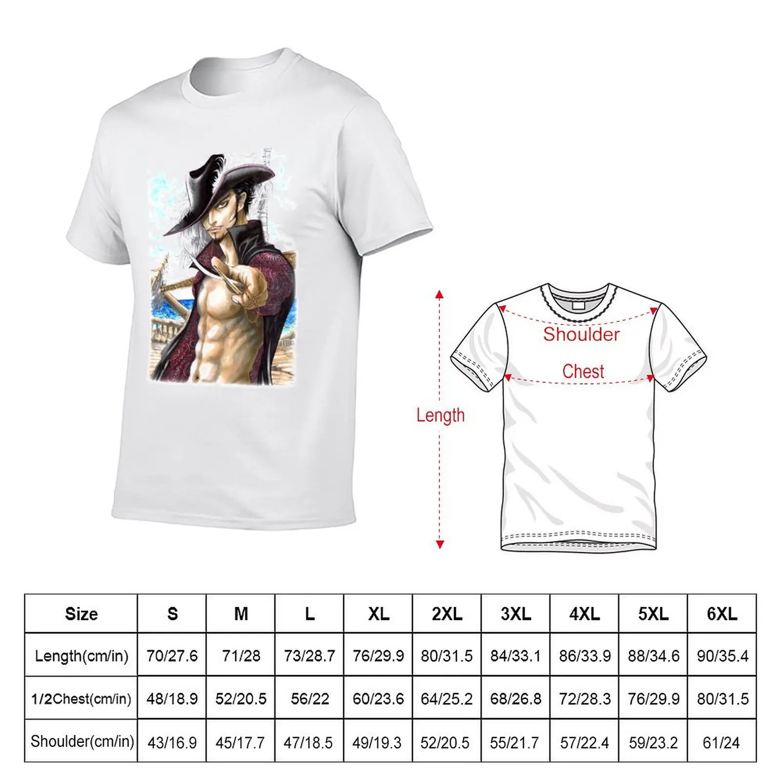 Dracule Mihawk T-shirt Aesthetic clothing graphics sublime Short sleeve tee mens graphic t-shirts anime