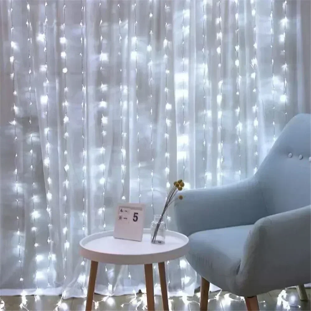 Christmas USB Curtain String Fairy Lights 8 Mode 6/3M LED Garland Remote For Party Garden Home Wedding Decoration New Year 2025