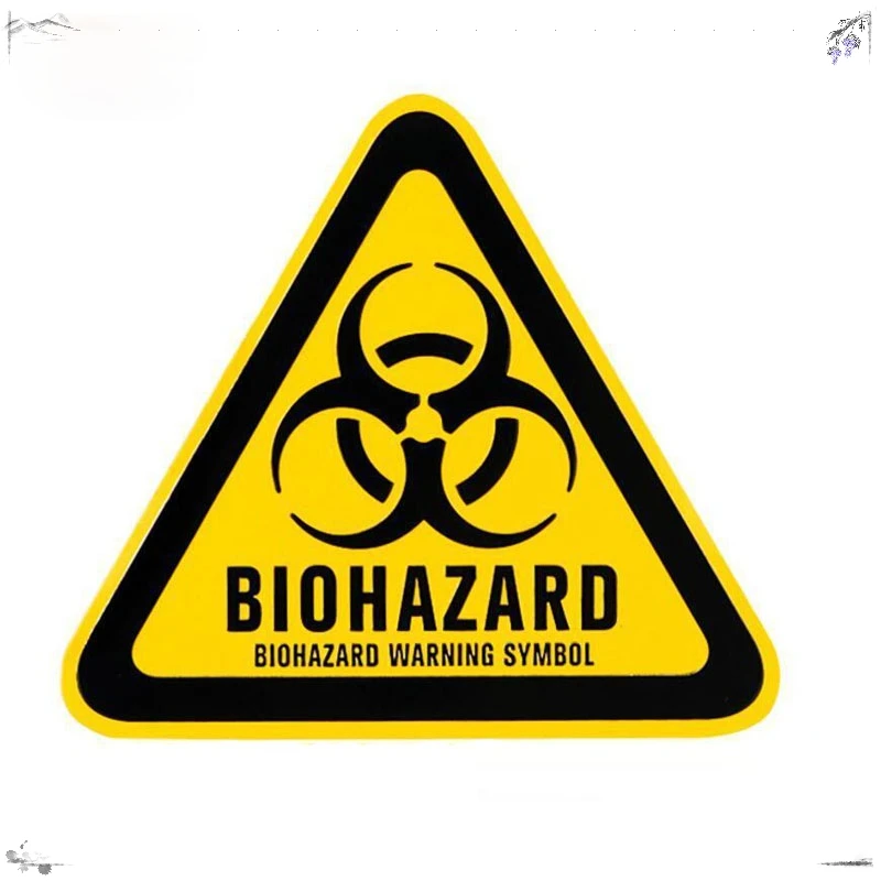 1 шт., предупреждающий знак, мультяшный треугольный БИОЖДЕСТВЕННЫЙ СИМВОЛ, автомобильная наклейка, светоотражающие наклейки 10,7*12 см,KK