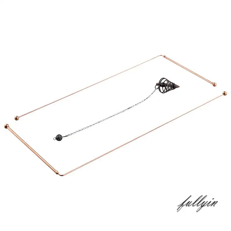 FULL-Copper Dowsing Rods - 99.9% Pure Copper 2PCS Divining Rods Energy Water Witching Detector With Pendulum Pendant