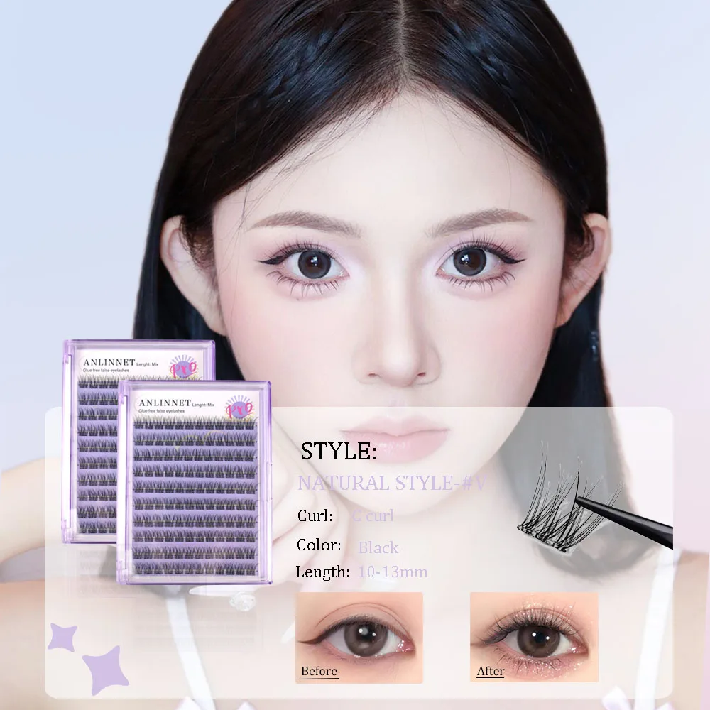 DIY 속눈썹 120 클러스터 셀프 접착 무접착제 볼륨 속눈썹 클러스터 자연스러운 속눈썹 연장