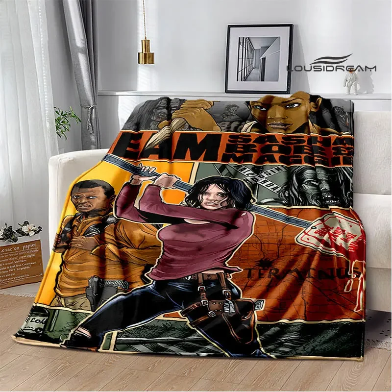 The Walking Dead 3D Printed Blanket Thin Blanket Flannel Soft and Comfortable Home Travel Blanket Birthday Gift Bed Blanket