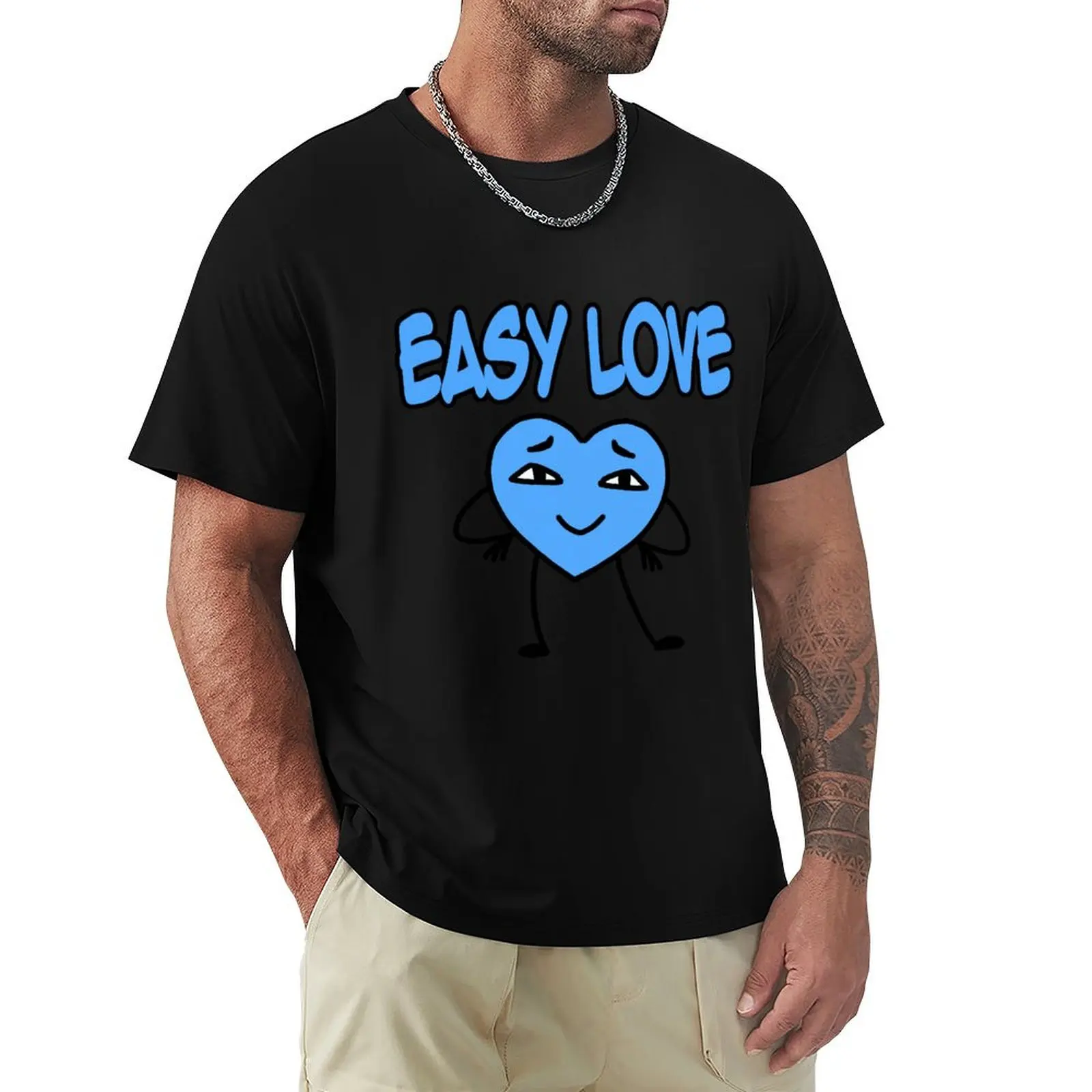 

Easy love blue T-Shirt cotton man t-shirts vintage graphic tee luxury t-shirt shirts men