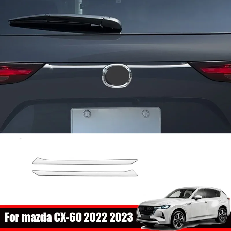 For Mazda CX-60 CX60 CX 60 2022 2023 2024 ABS Chrome Rear Trunk Lid Cover Tailgate Boot Back Door Trim Molding Protector Strip