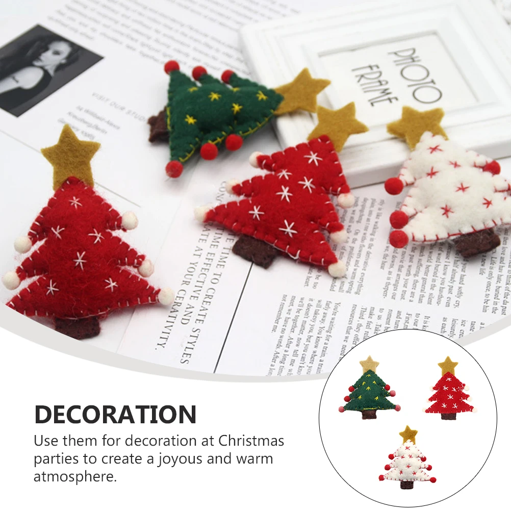 

3 Pcs Wool Felt Christmas Tree Pendant Decoration Indoor Decorations Xmas Ornaments Hanging Party Cute
