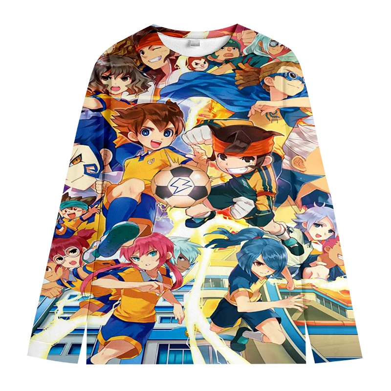 Inazuma Eleven Go พิมพ์เด็กเสื้อกันหนาวเด็กการ์ตูนเสื้อผ้าเด็กชายลําลองแขนยาว Pullovers ฤดูใบไม้ร่วงหญิง Hoodies Tops