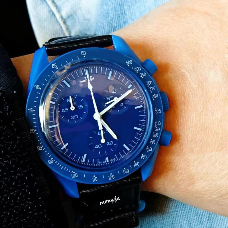 

2026 Newest Unisex Quartz Chronograph Watch - Celestial Galaxy Dial 6-Hand Moon Mercury Design